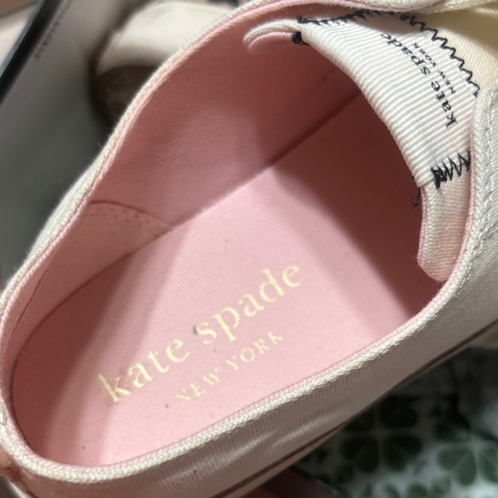Kate Spade Cream Sneakers with Leopard Detail - Picture 4 of 5
